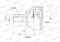 ���� ������� 36/26 �������� ��� FORD C-MAX/Grand C-MAX inko 307033 307033 ����