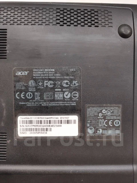 Acer TravelMate B113. 11.6", 1,5����, ��� 4 ��, ���� 120���, WiFi: 1, Bluetooth: 1, ����������� �� 1��. ����