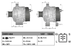 ��������� 14V 150A Denso DAN1484 DAN1484 ����