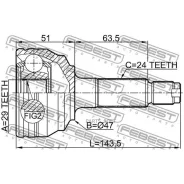���� �������� 29x47x24 | ����� ����/��� | Febest 0910M412 0910M412 ����