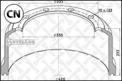 ���� �������, 420x200/215 H=256 d=300/335 n10x23 SAF SK/RS9042/20 Stellox 8500062SX 8500062SX ����
