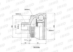 ���� ������� 33 27 ABS 45, �������� ��� AUDI A4, Volkswagen Passat, Skoda Superb 1.9 INKO 301038A 301038A ����