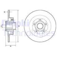 Brake disk with bear bg9134rs Delphi BG9134RS ����