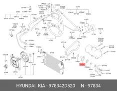 ����� ��� ��� Hyundai Accent, Hyundai Elantra, Hyundai Coupe/Tiburon Hyundai hyundai-kia 978342d520 978342D520 ����