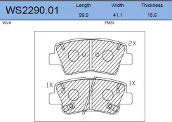 ������� ��������� �������� ������ ��� Hyundai i30, KIA SOUL, Hyundai i20 Jeenice WS2290.01 WS229001 ����