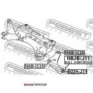 ����������� /�������� ������ /����� Febest ��� Nissan Qashqai 2013- J11E; NAB-J11S; (TG-SCS0001) 545004EA0B NABJ11S NABJ11S ����