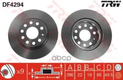 ���� ��������� �������� ������������� VW GOLF V/AUDI A3 [8P] 280*22 [178Trwdf4294] DF4294 ����