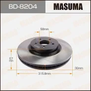 ���� ��������� Masuma, front Subaru Legacy, Legacy Outback 04- Masuma BD8204, �������� BD8204 ����