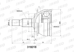 ���� ������� 25, 25, �������� ��� Mercedes-BENZ A-Class A, Mercedes-BENZ B-Class B INKO 316018 316018 ����