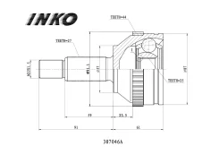 ���� ������� 27 25 ABS 44 �������� ��� FORD Mondeo INKO 307046A 307046A ����