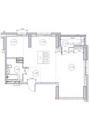 2-���������, ����� ������ 14/1. ����������, 53,4���.��. ����� � I ��. 2027 ����