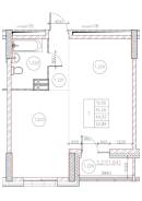 1-���������, ����� ������ 14/1. ����������, 44,5���.��. ����� � I ��. 2027 ����