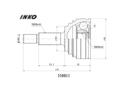 ���� ������� 22, 22 �������� ��� Volvo 440 K, Volvo 460 L, Volvo 480 E INKO 330011 330011 ����