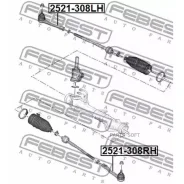 ���������� ������� ������ Peugeot 308 2007- 2521-308RH Febest 2521308RH 2521308RH ����