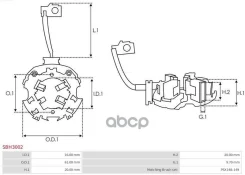 �������������� ID 16 OD 61 20X20X9.7 AS-PL: S3003, S3004, S3005, Mitsubishi: MD308088, Valeo: 626002, D6RA10, D6RA100 As ���. SBH3002 SBH3002 ����