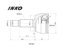 ���� ������� 25/20 ����� Mazda�121�III�JASM, ��JBSM�1. �3�37�kW�1996. �03- Inko 307047 307047 ����