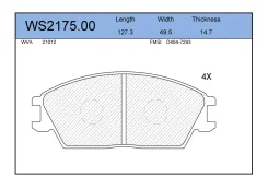 ������� ��������� �������� �������� ��� Hyundai GETZ, Hyundai Accent Jeenice WS2175.00 WS217500 ����