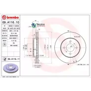 ���� ��������� �������� � ��������� Mitsubishi Colt/Lancer 1.8 GTi 16V 92-96 Brembo 09A11611 09A11611 ����