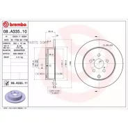 ���� ��������� (�����) Toyota Avensis (T250) 03-08 Brembo 08. A335.11, ������ 08A33511 ����