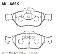 ������� ��������� (�������) Ford Fiesta 95-02 / Fusion 02-12 Akebono ���. AN-686K, �������� AN686K ����