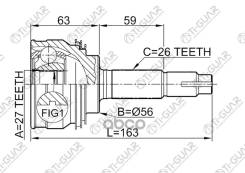 ���� �������� /TI-GUAR ��� Toyota Estima MCR#0 ACR#0, Camry 1990-1994, Lucida 1992- /27*56*26; TG-9518; (TO-E018A TO090 TG9518Z48) TO018 TO018A48 TO18...