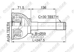 ���� �������� /TI-GUAR ��� Toyota Land Cruiser FJ80, HDJ80, HZJ80 1989-1998 1HDFT 1HDT 1HZ 1FZFE /24*59*30; TG-9530; (TOE030 TO030 0110030) 4340560070...