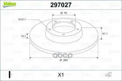 ���� ��������� Valeo Hyundai Tucson 284*10 ���� 4WD Valeo ���. 297027 297027 ����