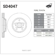 ���� ��������� �������� Toyota Camry SD4047 Sangsin Brake SD4047 SD4047 ����
