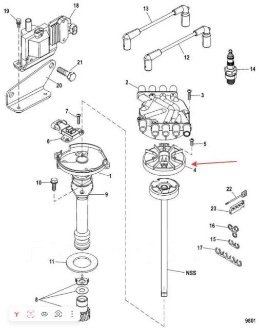 ������� ��������� Mercruiser 4.3/5.0/5.7 8M0215004 ����