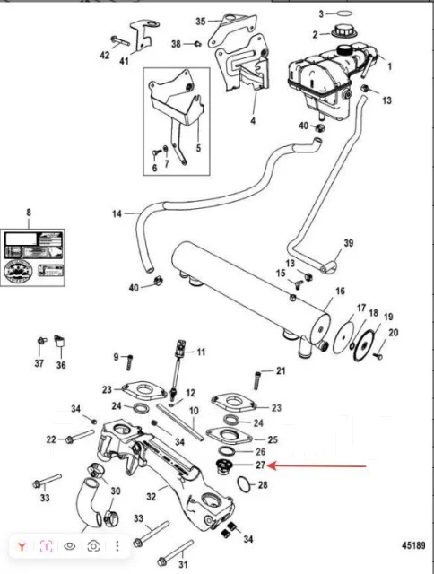 ��������� 8M0045990 Mercruiser 8.2L �������� Quicksilver ����