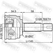 ���� �������� 26x47x24 | ����� ����/��� | Febest 0410A13 0410A13 ����