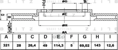 ���� ��������� �������� ������������� Hyundai ix55/Santa Fe 06- Blitz ���. BS0292 BS0292 ����