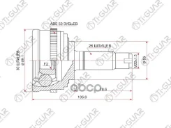 ���� �������� /TI-GUAR ��� Honda Civic EG 1995-, CR-V RD1 B20B, Orthia 1996- /ABS /30*55*26; TG-4424Z50; HO024A50 0310024A50 310029A 30*55*26 / Honda...