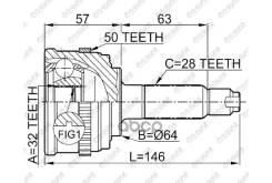 ���� �������� /TI-GUAR ��� Honda CR-V 1997-2000, Inspire UA# 1995-1998, Prelude 1996-2001 /ABS /32*64*28; TG-4433Z50; (HOE033A TG4433 HO033) HO33 HO03...