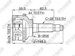 ���� �������� /TI-GUAR ��� Ford Escape Tribute 2000-2005 2.0L YF 3.0 AJ /ABS /24*56*28; TG-6841Z44; (MA-041A44) GG062550XD 0510041A44 ma041a44/0510041...