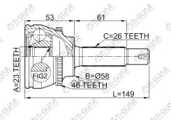 ���� �������� /TI-GUAR ��� Toyota Corolla Fielder, Spacio 1NZFE NZE120 /ABS /23*58*26; TG-9554Z48; 0110054A48 329151A 4346019795 CO7517A JCT0060A TO05...