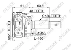 ���� �������� /TI-GUAR ��� Toyota Avensis /220, 4, 7AFE /1997-2000 /� ABS /23*56*26; TG-9551Z48; 329131A 4341005241 CO7558A GA20452 TO051A TO051A48 TO...
