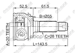 ���� ������ /�������� /TI-GUAR ��� Honda CR-V RE3, RE4 -2007 /20*55*28; TG-CVJ0086; 0310RER 42330SXSA01 CO1984 Hnrre 20*55*28 / OUT RR / Honda CR-V RE...