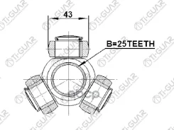 ������� /TI-GUAR ��� Nissan Almera Tino 1998-2003 [V10M]; D=43; TG-TR25/43; (0216-V10M) 3972071E00 0216V10M TGTR2543 0216v10m/2440057/397110e505/39�72...