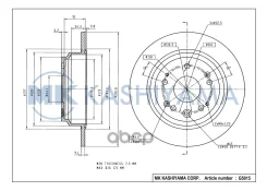 ���� ���������, ������ DF4431 (281,8x9,1) 5 ��� HO Accord IV 03-, Odyssey 02- 08B65310; 08B65311; 0986AB9655; 361737; 42510SCPW00; 42510SLJ020; 42510S...