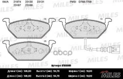 ������� ��������� �������� (� ��������) (����� Semi-Metallic) AUDI A3 03/VW G4/G5/Skoda Octavia 1.4/1.6/1.9D (TRW GDB1658) E100061 Miles ���. E100061...