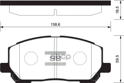 ������� ��������� (�������) Toyota Highlander 00-07 / Kluger V 00-10 Sangsin brake ���. SP1384, �������� SP1384 ����