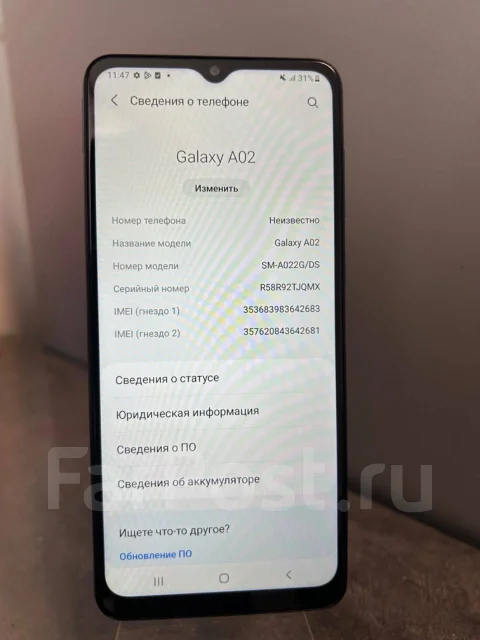 Samsung Galaxy A02. �/�, 32 ��, �����, 3G, 4G LTE, Dual-SIM ����