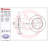 ���� ��������� ������! d=259/62, w=9/7,5 Toyota Auris/Corolla 1.3/1.6/1.8 07 Brembo 08A53421 08A53421 08A53421 ����