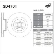 ���� ��������� Subaru Impreza 2.0 00 SD4701 Sangsin Brake SD4701 SD4701 ����