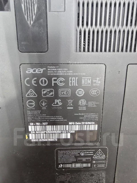 Acer Predator Triton 17 X. 17.3", ��� 16 ��, ���� 1 250���, WiFi: 1, Bluetooth: 1, ����������� �� 4��. ����