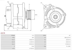 ��������� Mitsubishi Lancer 95-10 / Colt 95-09 (4G13/4G15/4G92 12V 80A) A5178 ����