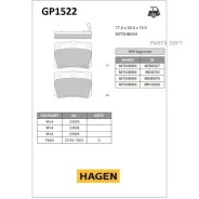 ������� ������ Mitsubishi Pajero Sport III 15- GP1522 Sangsin Brake GP1522 GP1522 ����