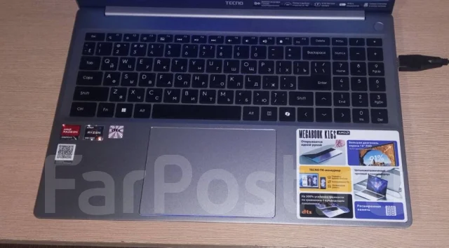 Tecno MegaBook K16SDA. 16", ��� 8 ��, ���� 512���, WiFi: 1, Bluetooth: 1, ����������� �� 4��. ����