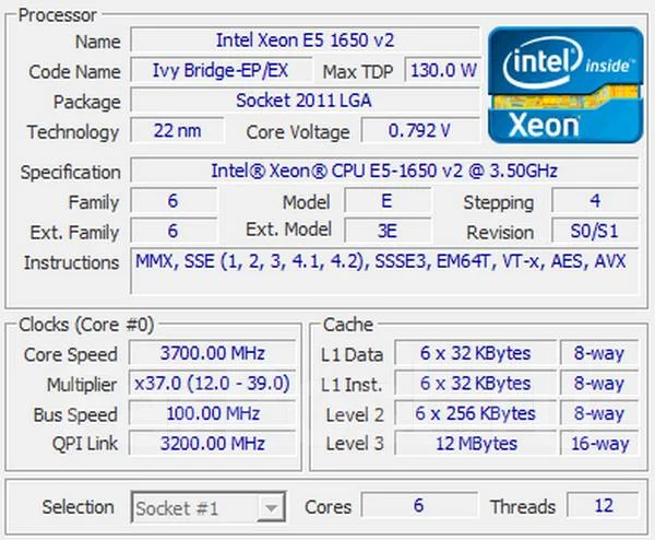 Intel Xeon E5-1650 v2 ����